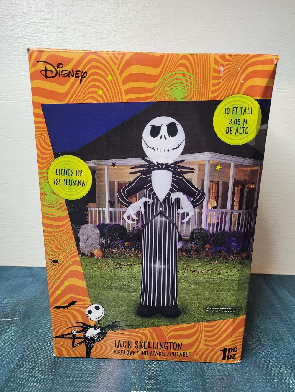 Disney Jack Skellington Airblown Inflatable w/LED Lights 10FT Outdoor Halloween